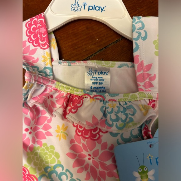 iPlay White Zinnia 2-Piece Tankini Set with Snap Swim Diaper- 6 Months NWT - Picture 4 of 11